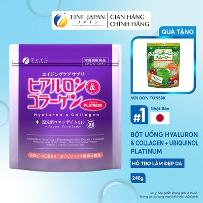 Bột uống Hyaluron & Collagen + Q10 Platinum FINE JAPAN gói 240gr