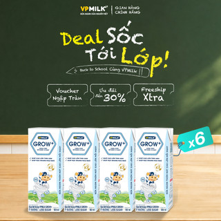 [6 Lốc 180ml] Sữa Tiệt Trùng VPMilk Grow+ Ít Đường