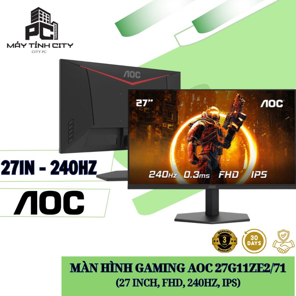 Màn hình Gaming AOC 27G11ZE2/71 | 27 inch, FHD, 240Hz, IPS - NEW