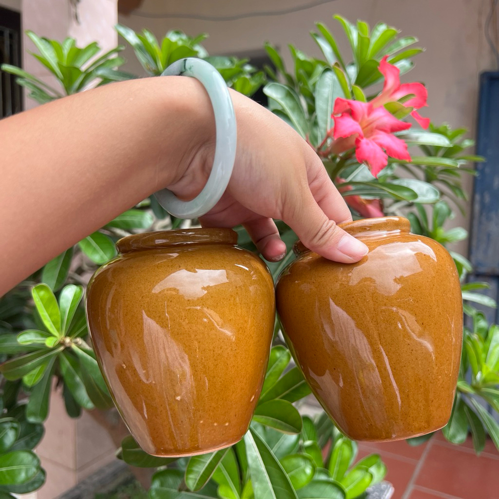 {lu loại 2} lu lỗi- Combo anh 5lu, Lu uống Bia Mini,Kích Thước 11x10x6cm, An Toàn Cho Sức Khỏe, Gốm sứ Bát Tràng