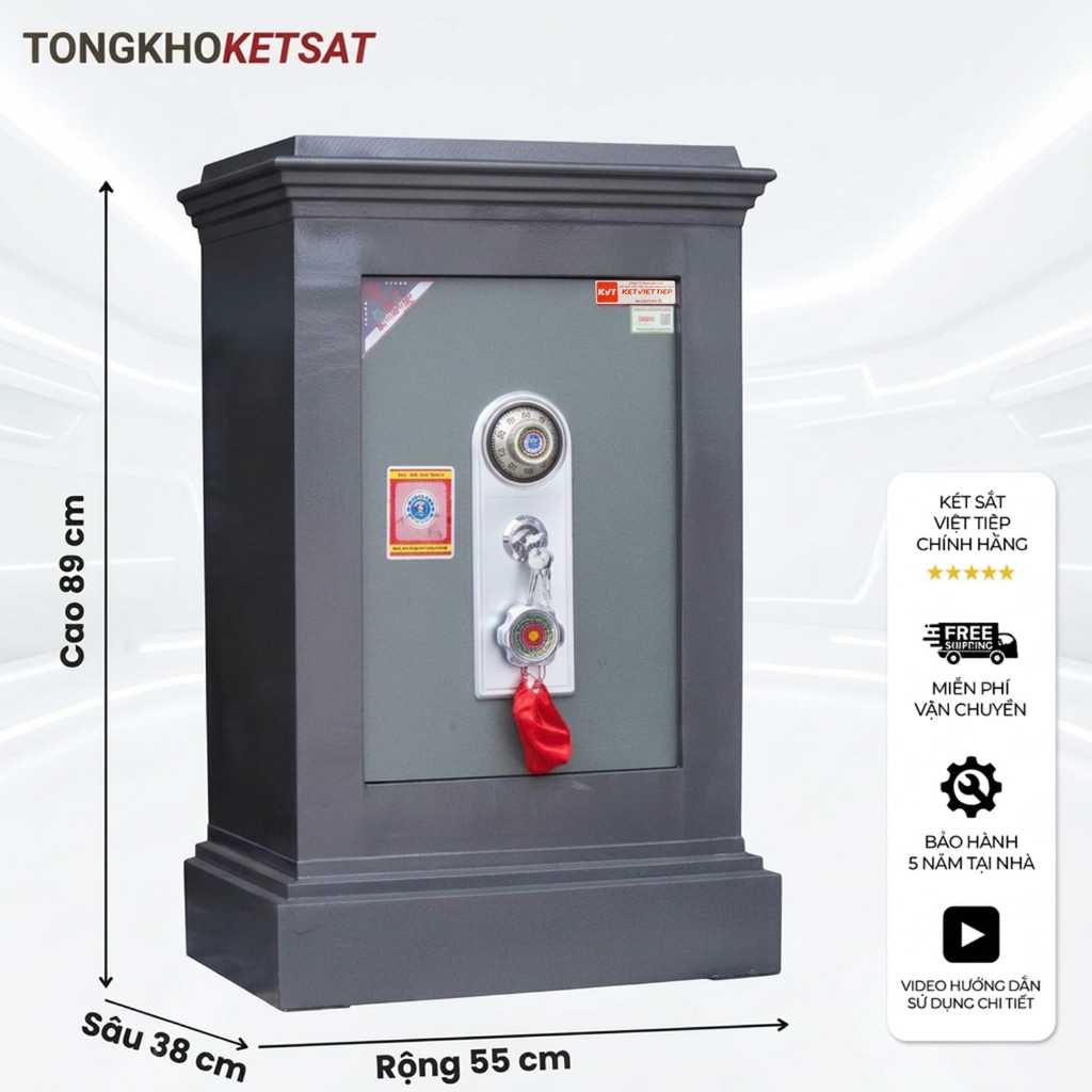 Két Sắt Công Đức Có Khe Đút Tiền - Két Sắt Thu Ngân Khóa Cơ Việt Tiệp Nặng 80KG (Liên Hệ Giao Hàng M