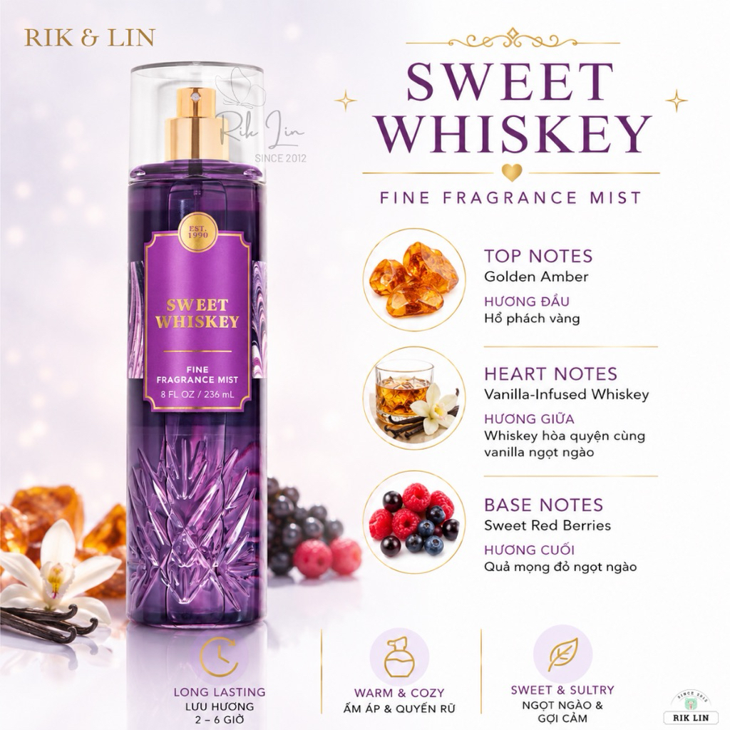 LAKESIDE CITRUS |BONFIRE BASH | SWEET WHISKEY _ Xịt Thơm Toàn Thân Body Mist