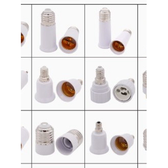Đuôi Đèn Chuyển Đổi:E14 qua E27- E12,E27 Chia 2, gu10,G24,B22 qua E27- E27 kéo dài (4-7-18-22-28 cm)