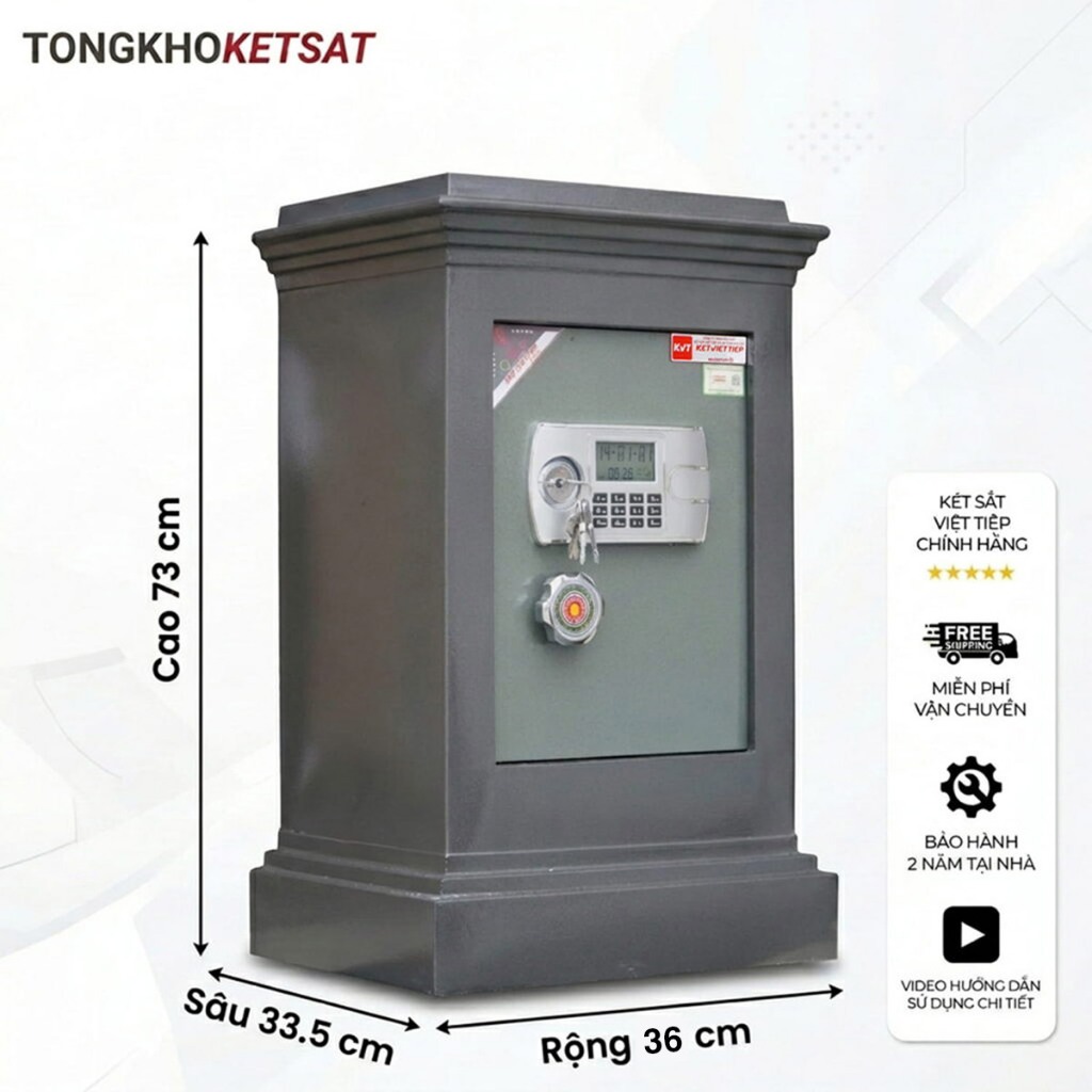 Két Sắt Điện Tử Việt Tiệp K305-DT Chống Cháy Nặng 80KG (Miễn Phí Giao Hàng Toàn Quốc)