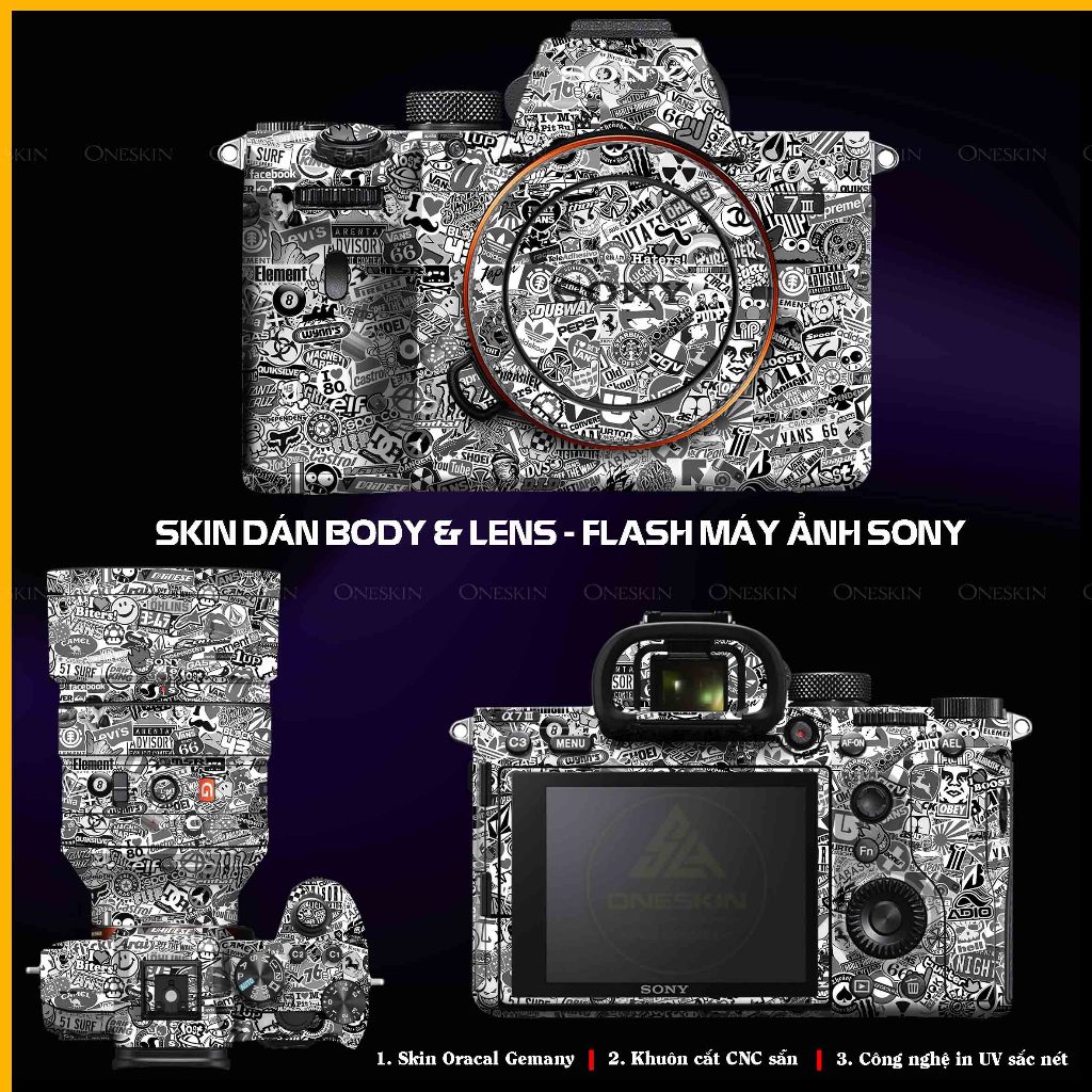 Dán Skin Sticker Máy Ảnh Sony A6400/A7/A72/A7R3/A7R4/A7R5 | Khuôn Cắt CNC Chuẩn Chi Tiết, Chống Nước