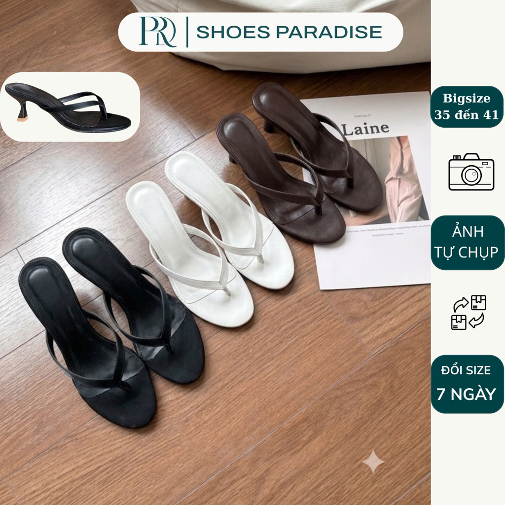 Dép kẹp xỏ ngón đế nhọn cao 6cm đẹp xinh, sang bigsize 35 đến 40 Shoes Paradise L185