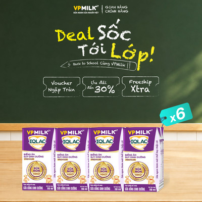[Combo 6 lốc] Sữa dinh dưỡng VPMilk IQLac Colostrum bé biếng ăn, suy dinh dưỡng 110ml
