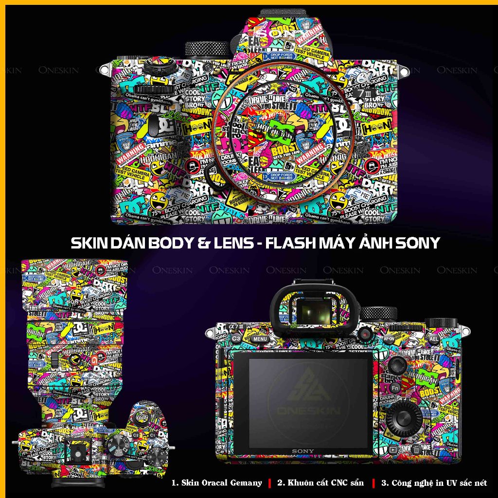 Dán Skin Sticker Máy Ảnh Sony A6000/A6700/A74/A75/A9/A1 | Khuôn Cắt CNC, Chuẩn Chi Tiết, Chống Nước