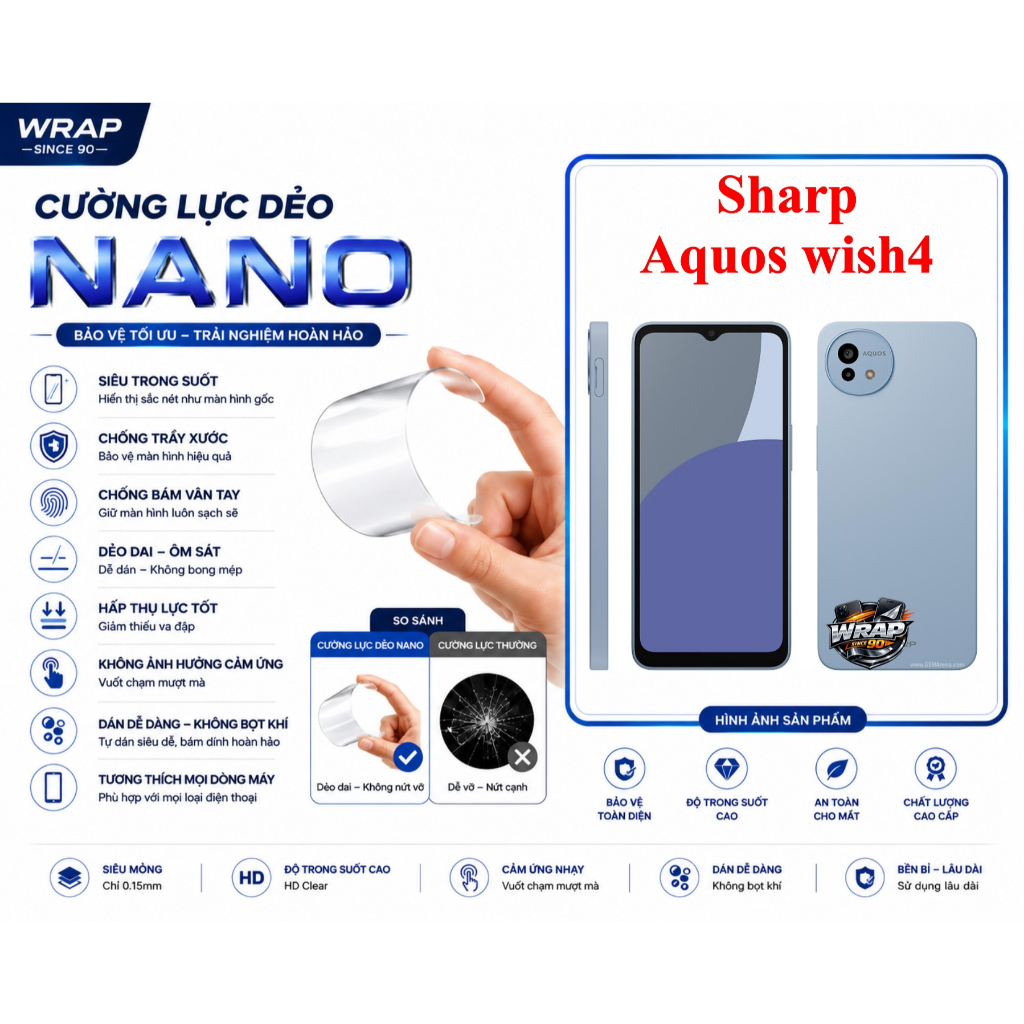 Cường lực dẻo bảo vệ màn hình Sharp Aquos wish4 (Sharp Aquos wish 4 )