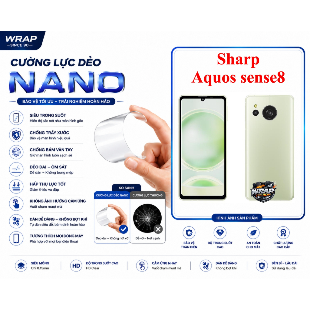 Cường lực dẻo bảo vệ màn hình Sharp Aquos sense8 (Sharp Aquos sense 8 )