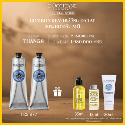Combo 2 Kem Dưỡng Da Tay Bơ Đậu Mỡ 20% L'Occitane150ML