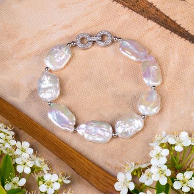 Vòng Tay Ngọc Trai Dị Vuông Thời Trang Sang Trọng - Ngọc Trai Trường Thịnh