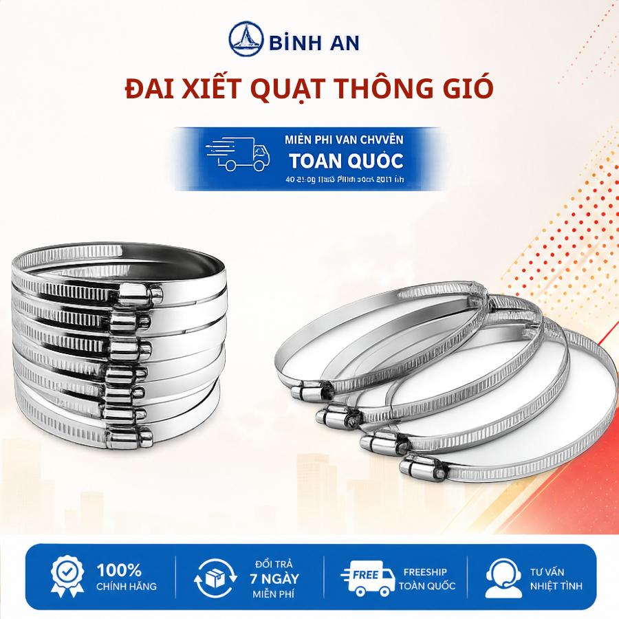 [Bình An] Đai xiết inox  vòng đai xiết inox HF100 đến HF300
