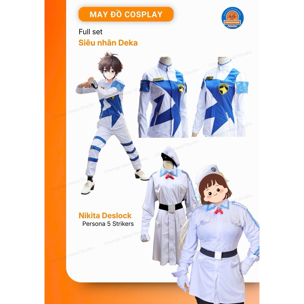 [ Sản phẩm may theo số đo  xin lưu ý ] Nhận về may đồ đồng phục cosplay Tokusou Sentai Dekaranger   