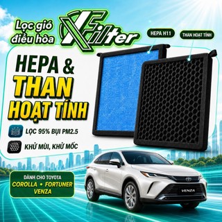 Lọc gió điều hòa Fortuner, Venza. Lọc gió than hoạt tính Xfilter cho xe Toyota