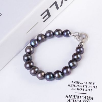 Vòng Tay Ngọc Trai Đen 11ly Có Vân Rằn Nhẹ - Ngọc Trai Trường Thịnh