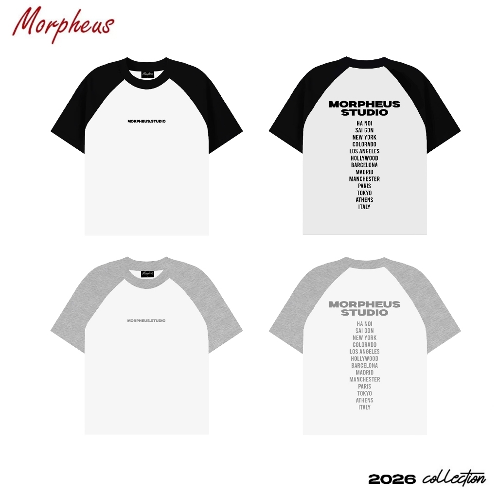 Áo Thun Raglan Morpheus Studio  Form Boxy Phối Màu Basic Local Brand Nam Nữ
