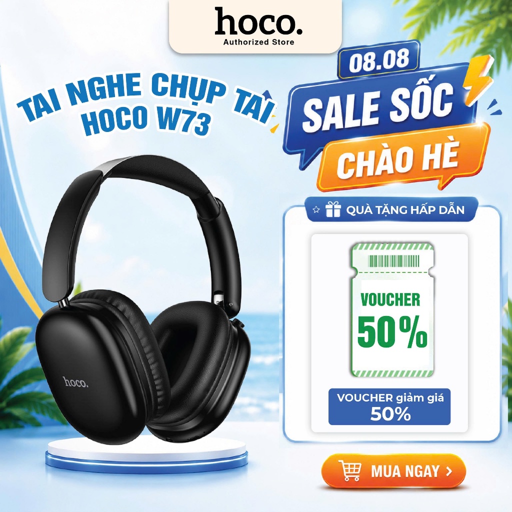 Tai nghe chụp tai bluetooth Hoco W73 pin siêu bền 45 tiếng, bluetooth v6.0 âm bass hay - tai nghe gấp gọn tiện lợi