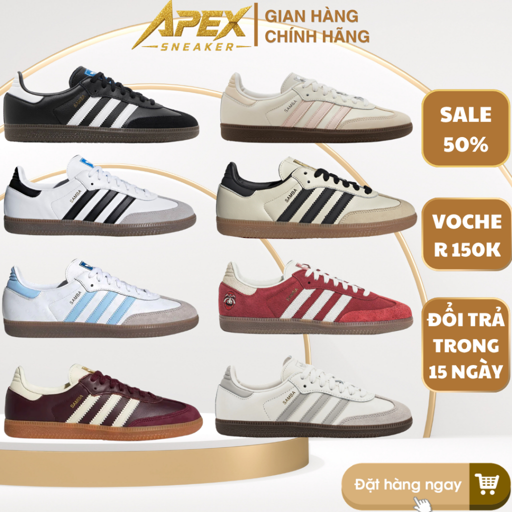 [ 𝙎𝘼𝙇𝙀 Chính Hãng ] Giày Adidas Samba Basic AUTHENTIC. Giày Sneaker Samba Đế Nâu Nam Nữ Phối Đồ Cực 