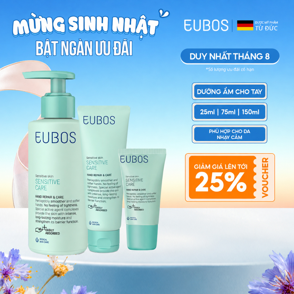Kem Dưỡng Da Tay và Móng Bơ Hạt Mỡ EUBOS từ Đức Dưỡng Da Mềm Mịn Và Dưỡng Móng Chắc Khỏe (Hàng Chính
