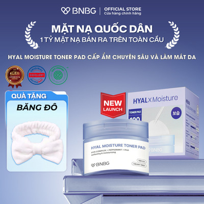 TONER PAD Cấp Ẩm Chuyên Sâu Và Làm Mát Da BNBG HYAL MOISTURE TONER PAD 140ml (live)