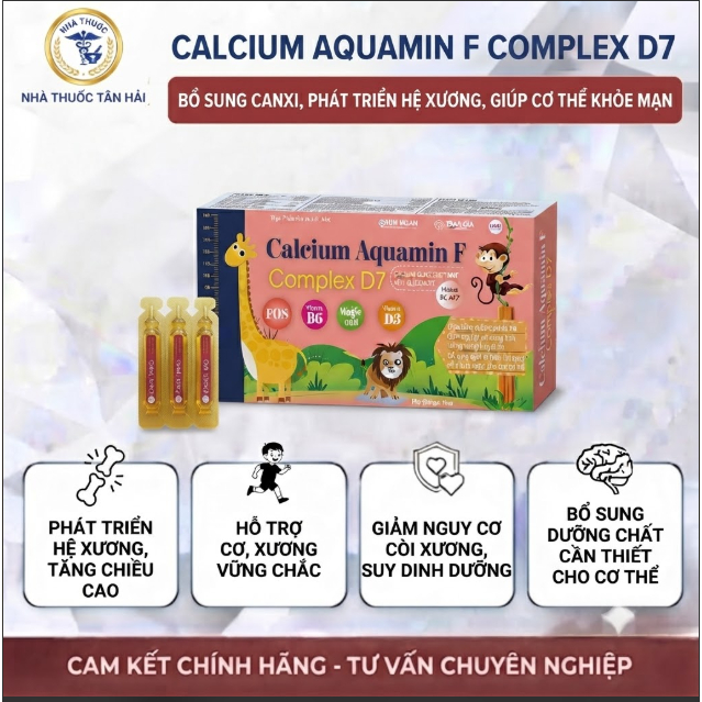 Calcium Aquamin F giúp bổ sung canxi, hỗ trợ giảm nguy cơ còi xương thiếu canxi