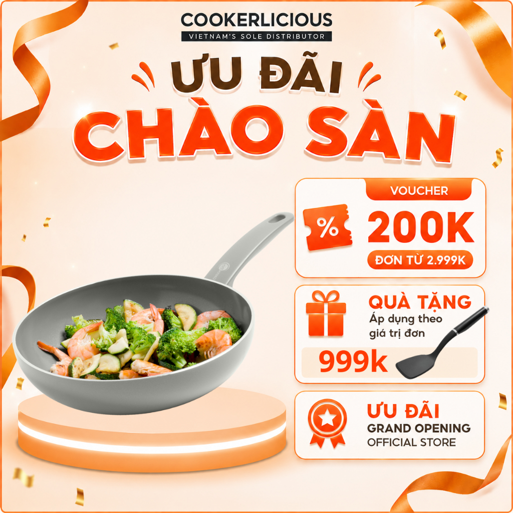 [Phân phối chính hãng] Chảo chống dính Ceramic GreenPan CamQuartz 24cm lòng sâ | Chống dính tinh thể