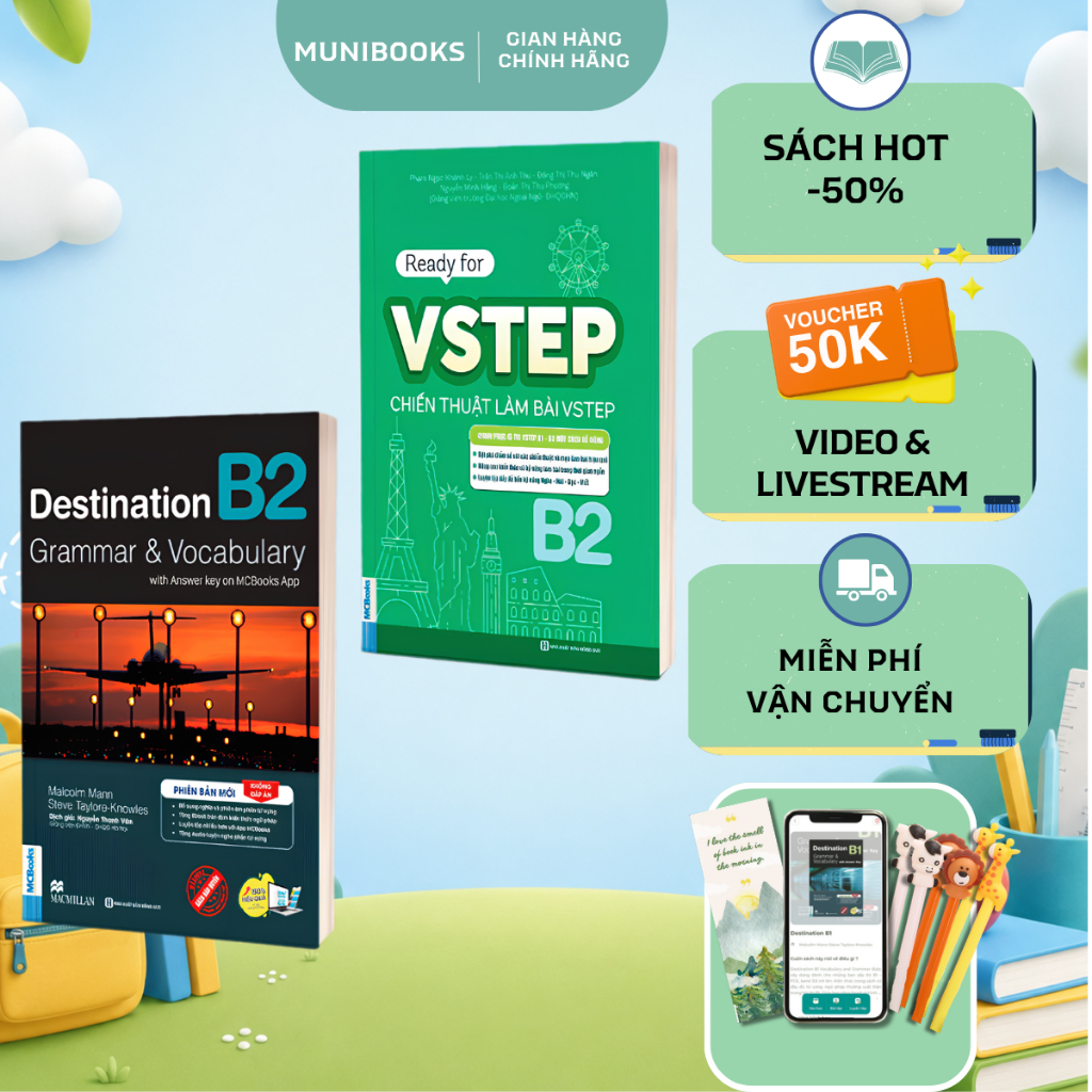 Sách - Combo Luyện thi chứng chỉ Tiếng Anh trình độ B2 - Destination B2 + VSTEP B2