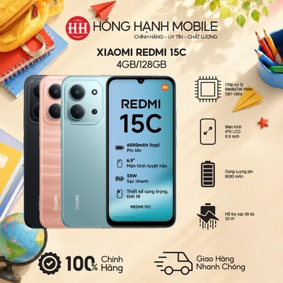 Điện Thoại Xiaomi Redmi 15C 4GB/128GB - Hàng Chính Hãng