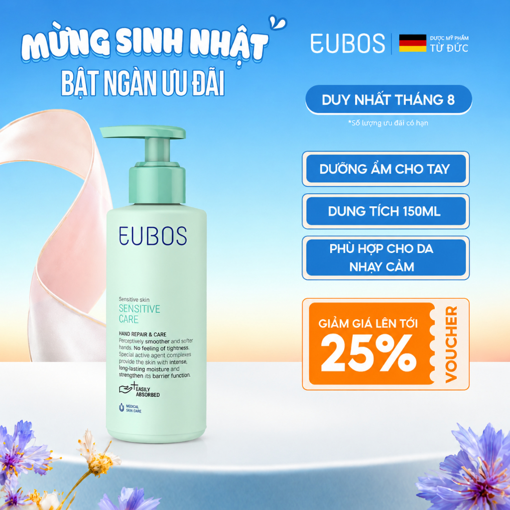 Kem dưỡng da tay EUBOS SENSITIVE CARE HAND REPAIR & CARE 150ml