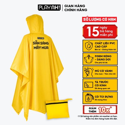 [GWP] Áo mưa Raincoat PlayAh phiên bản giới hạn chất liệu PVC dày dặn
