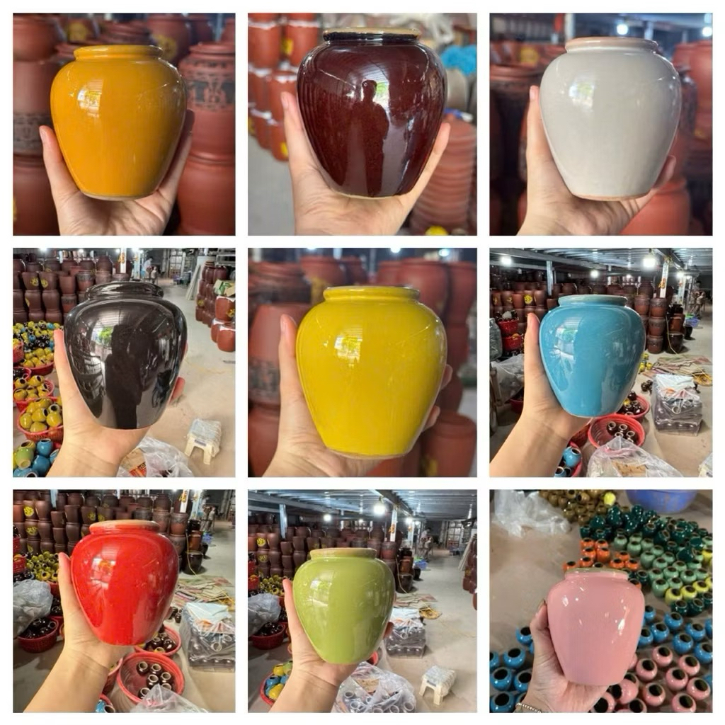 Lu bia gốm sứ, lu uống nước nhiều màu, lu uống trà mini