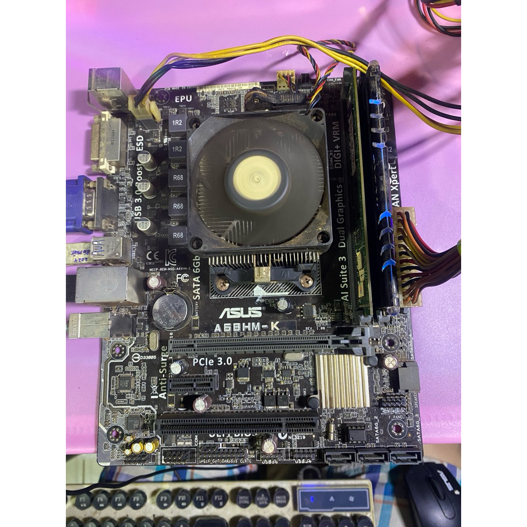 BO MẠCH CHỦ ASUS A68HM-K + CPU AMD A6-7400k + RAM 4GB MÁY HOẠT ĐỘNG BÌNH THƯỜNG FULL CHỨC NĂNG