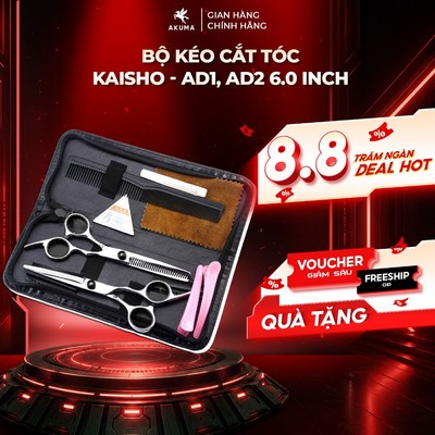 Bộ Kéo Cắt Tóc KAISHO - AD1, AD2 6.0 Inch, Hàng Chất Lượng, Kéo Cắt Tóc Gia Đình, Học Viên, Thợ Tóc