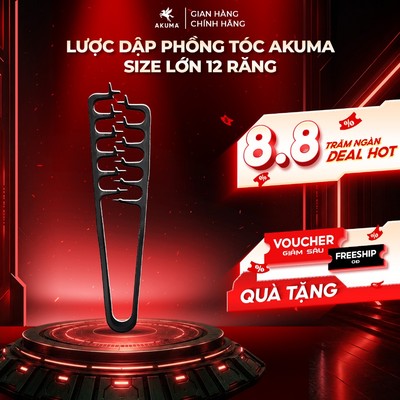 Lược dập phồng tóc AKUMA 12 răng tạo kiểu tóc bồng bềnh chuyên nghiệp