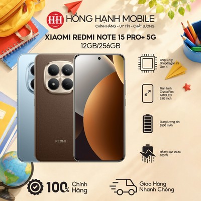 Điện Thoại Xiaomi Redmi Note 15 Pro+ 5G 12GB/256GB - Hàng Chính Hãng