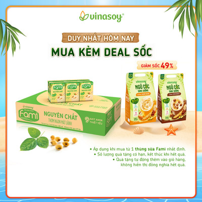 Thùng sữa đậu nành Fami Nguyên chất có đường (36 hộp x 200ml)