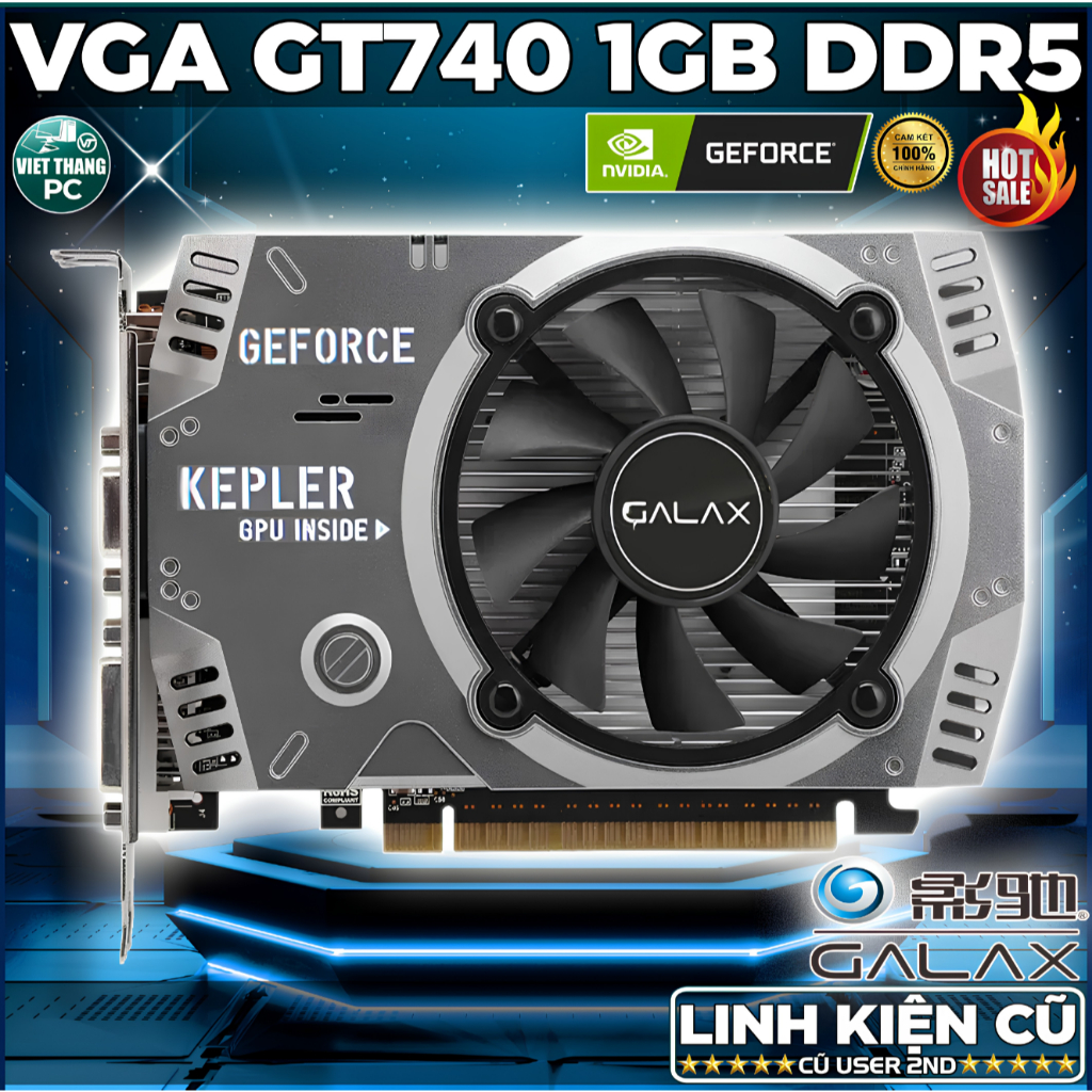 VGA - Card Màn Hình Galaxy GT740 1GB DDR5 Full cổng xuất hình VGA cũ đã qua sử dụng đẹp ( Cũ - 2nd )
