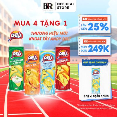 [MỚI VỀ-4 TẶNG 1] Bánh Snack Khoai Tây Chiên Lát Andy’ Deli Giòn Tan Bùng Vị Ăn Vặt 85g 4 Vị