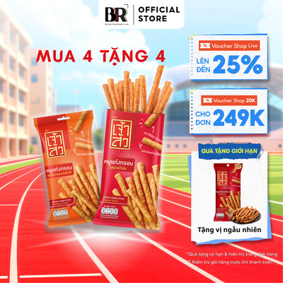 [4 TẶNG 4 DATE 11.09] Que Thịt Heo Giòn Vị Thịt Heo Gà Cay Chaosua Hàng Thái Lan Crispy Pork Stick