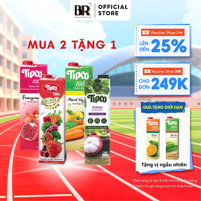 Nước Ép Trái Cây Tự Nhiên Tổng Hợp (40%) Tipco Cool 1 Lít Nhiều Vị
