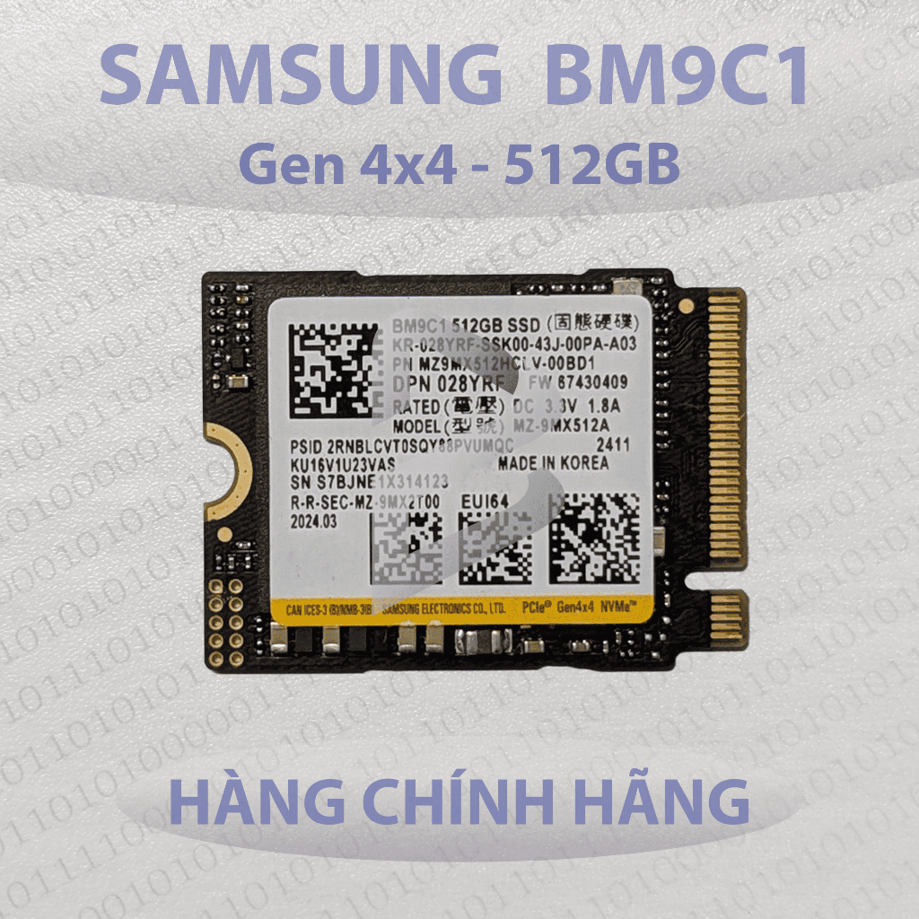 Ổ Cứng SSD M.2 NVMe 2230 512GB/1TB/2TB Gen3 Gen4 Samsung/WD/Hynix/Kioxia/Micron Cho Surface ROG Ally