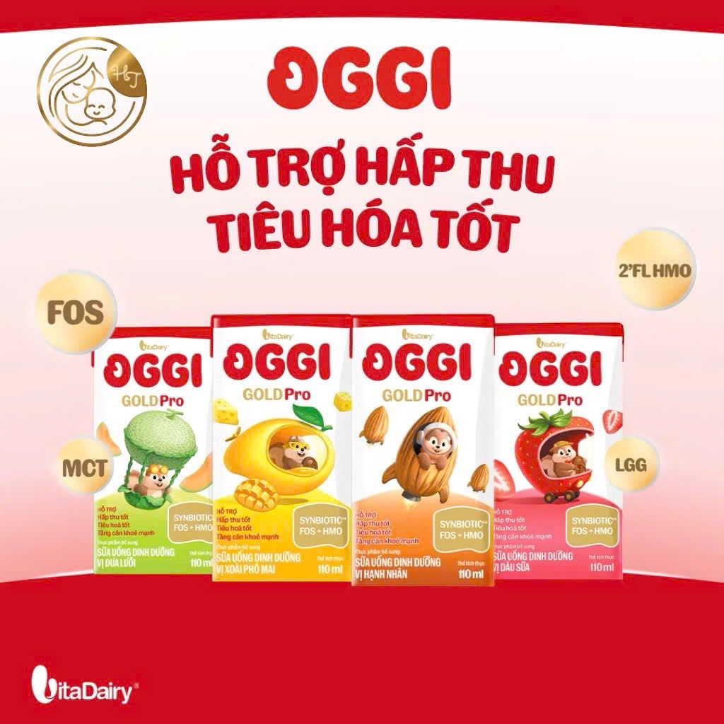 Sữa Bột Pha Sẵn Oggi Gold Pro vị trái cây 110ml( thùng 24 hộp )