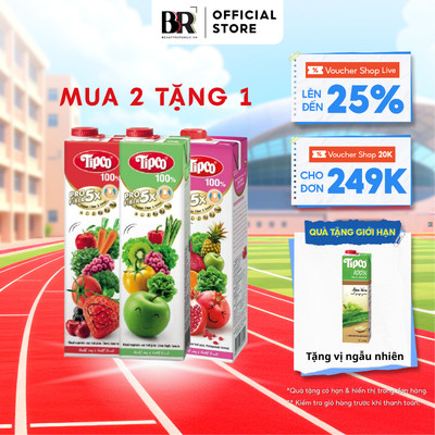 Nước Ép Trái Cây và Rau Củ Hỗn Hợp Tipco Profiber 100% và Nguyên Chất 1 Lít