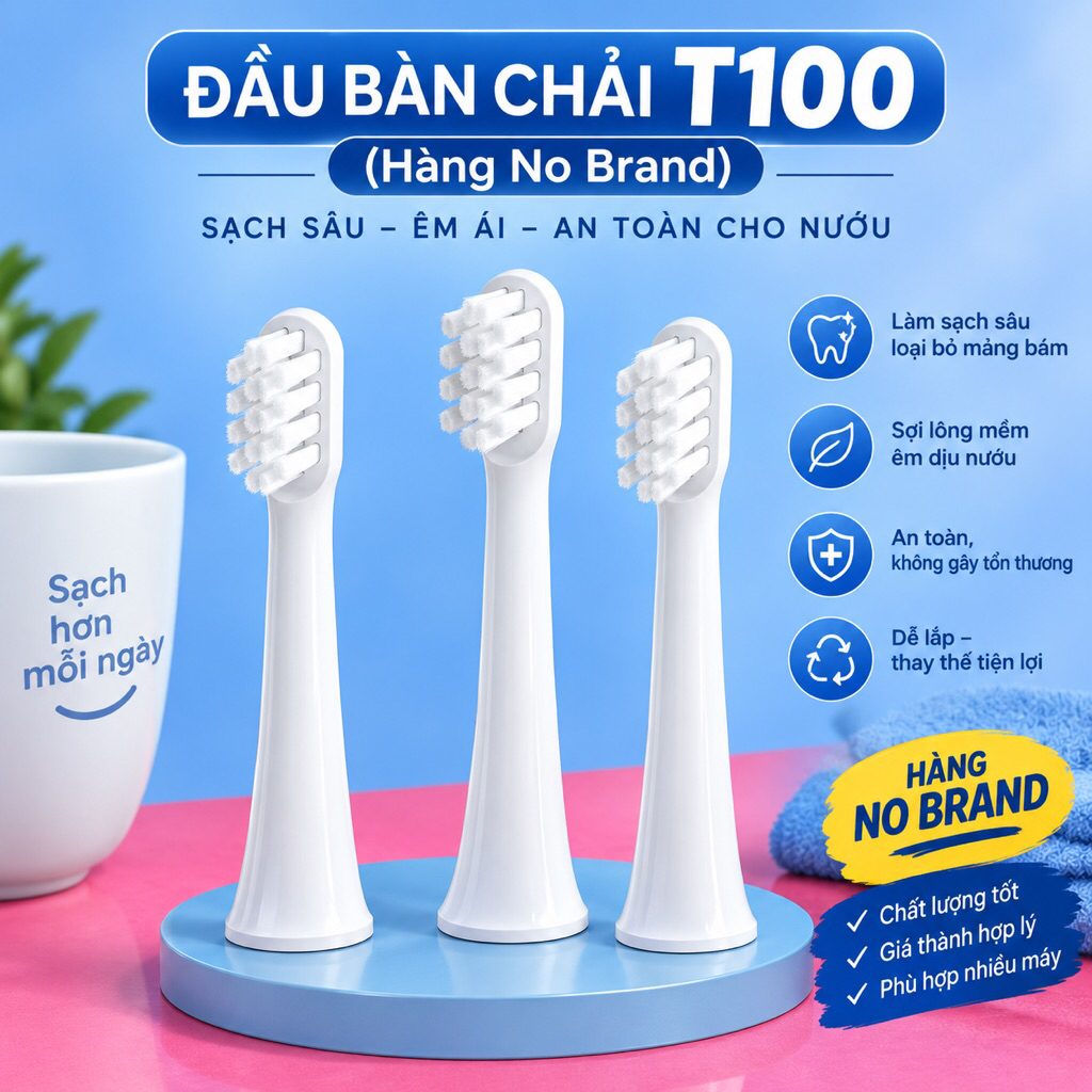 Set 3 đầu bàn chải T100 thay thế bàn chải điện Mijia T100