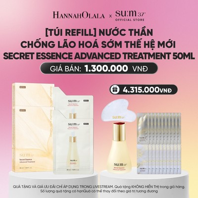 [Hannah  x Su:m37] Nước thần chống lão hoá sớm thế hệ mới Secret Essence Advanced Treatment 50ml ( tặng túi refill 50ml)