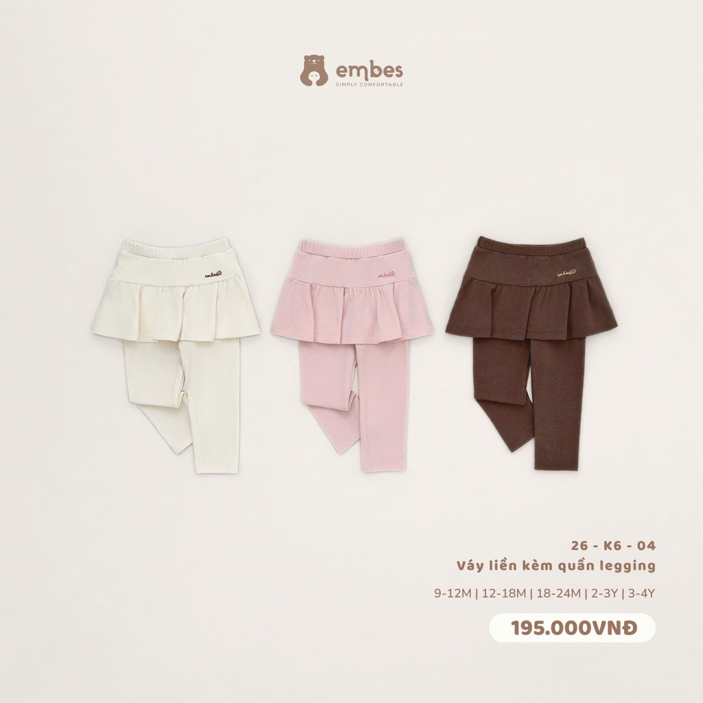 Váy liền kèm quần legging Embes cho bé gái. Quần váy bé gái BEO.Kids
