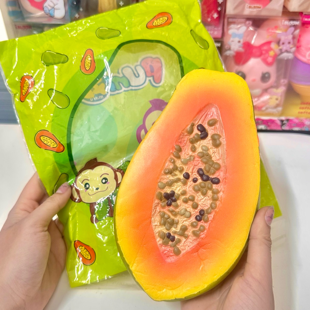 ĐỌC KỸ MÔ TẢ • Punimaru Cheeki Papaya Jumbo Squishy Hiếm 🥭