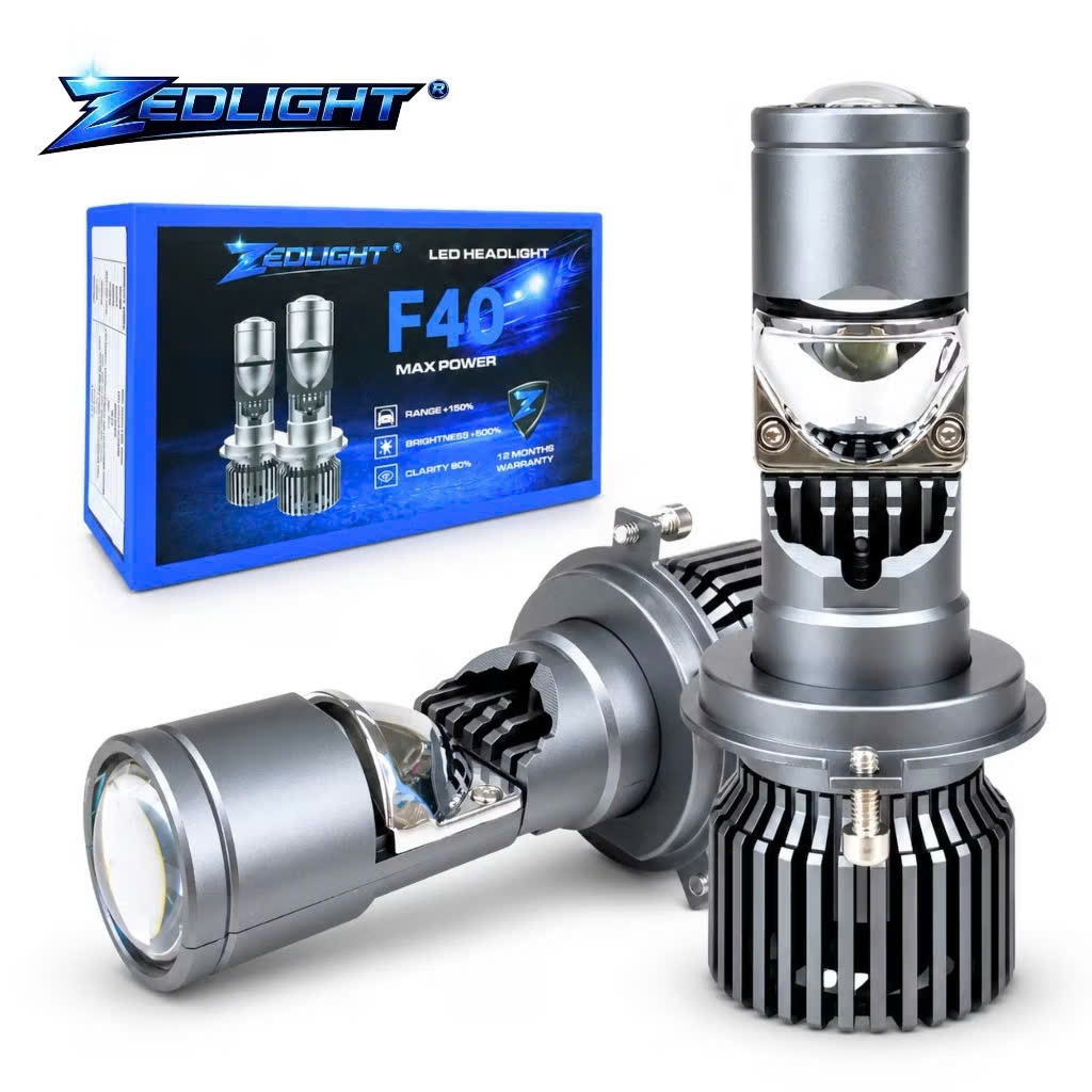 Đèn Pha Bi Cầu F40 ZED LIGHT - 50W, Ánh Sáng Sắc Lẹm, Chiếu Xa Tới 200m - Lắp Cho Xe SH Mode, SH Ý, 