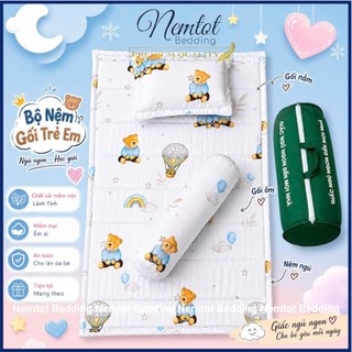 ☀️MẪU MỚI☀️Bộ Nệm Gối Cho Bé Đi Học Lyocell Than Hoạt Tính Thoáng Mát (Kèm Túi Đựng)_Nemtot Bedding
